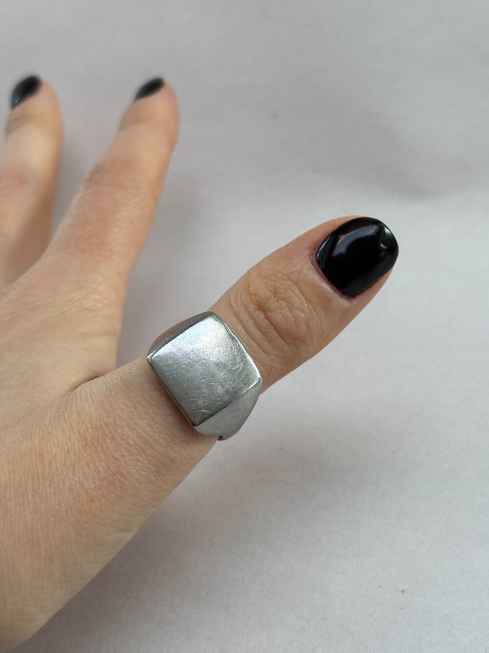Minimal Silver Signet Ring sz US 9.5-10